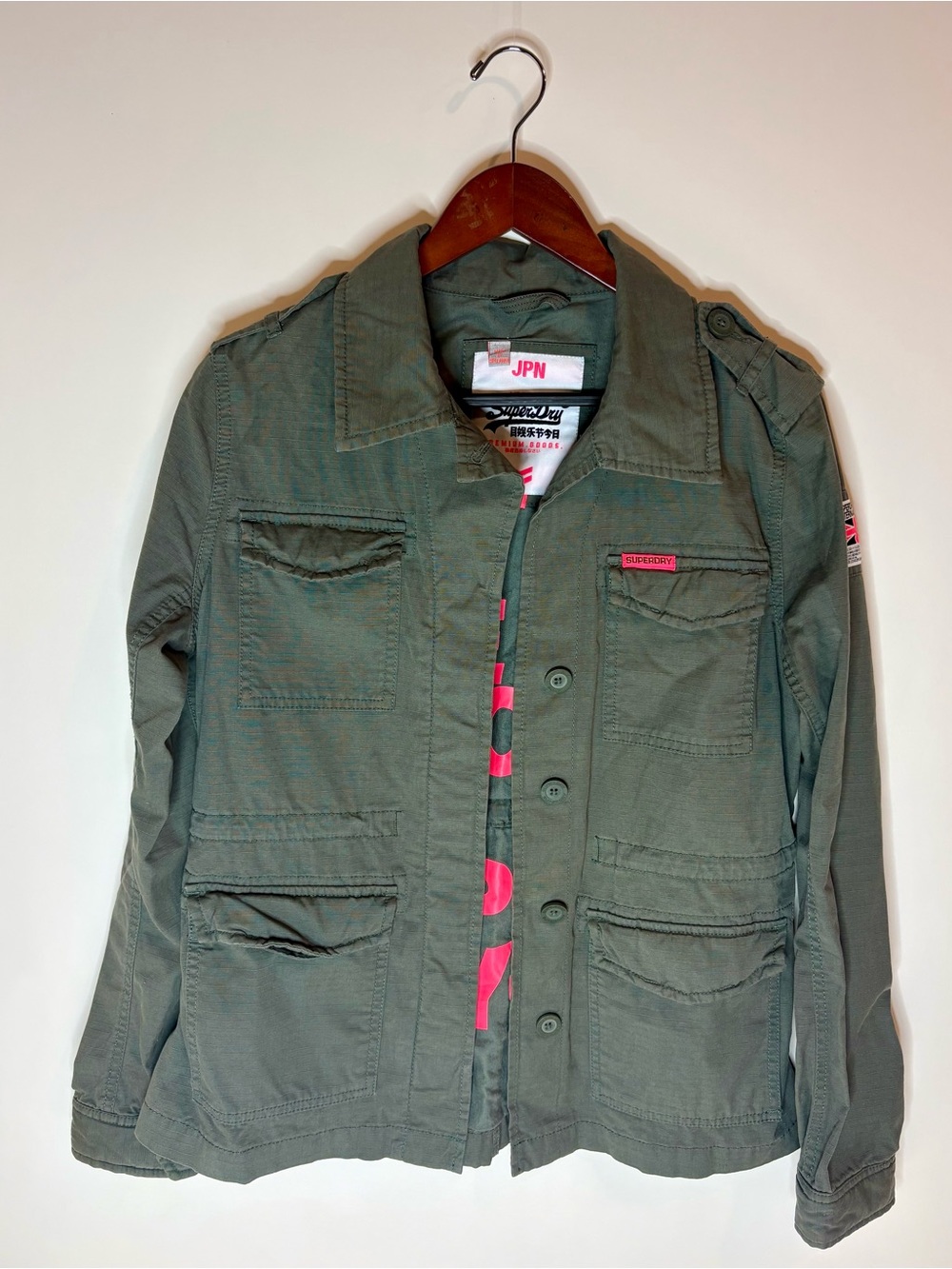Superdry The Rookie Women’s M Olive Green Military Utility Jacket JPN